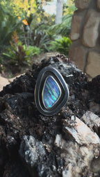 Ribbon Tide – Boulder Opal Shadowbox Ring