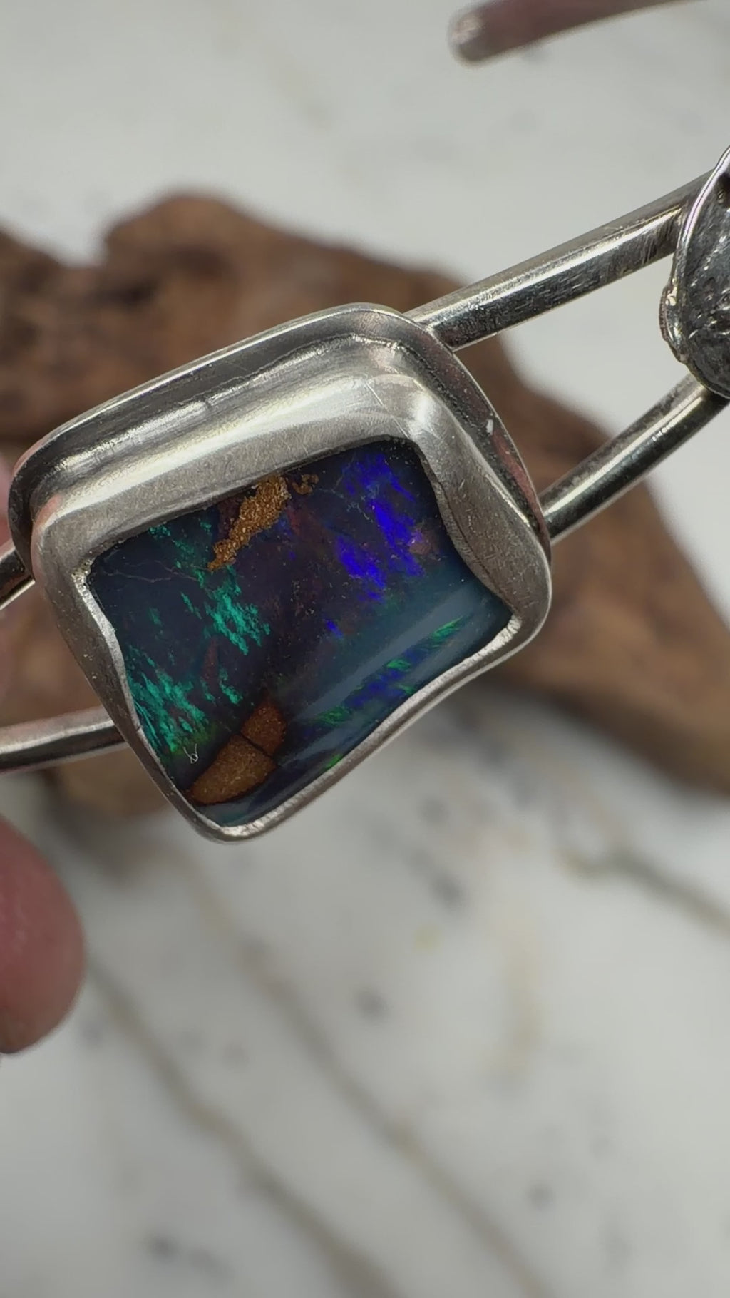 Aurora Ridge Boulder Opal Cuff Bracelet