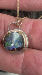 Ocean Inferno Relic Boulder Opal Pendant