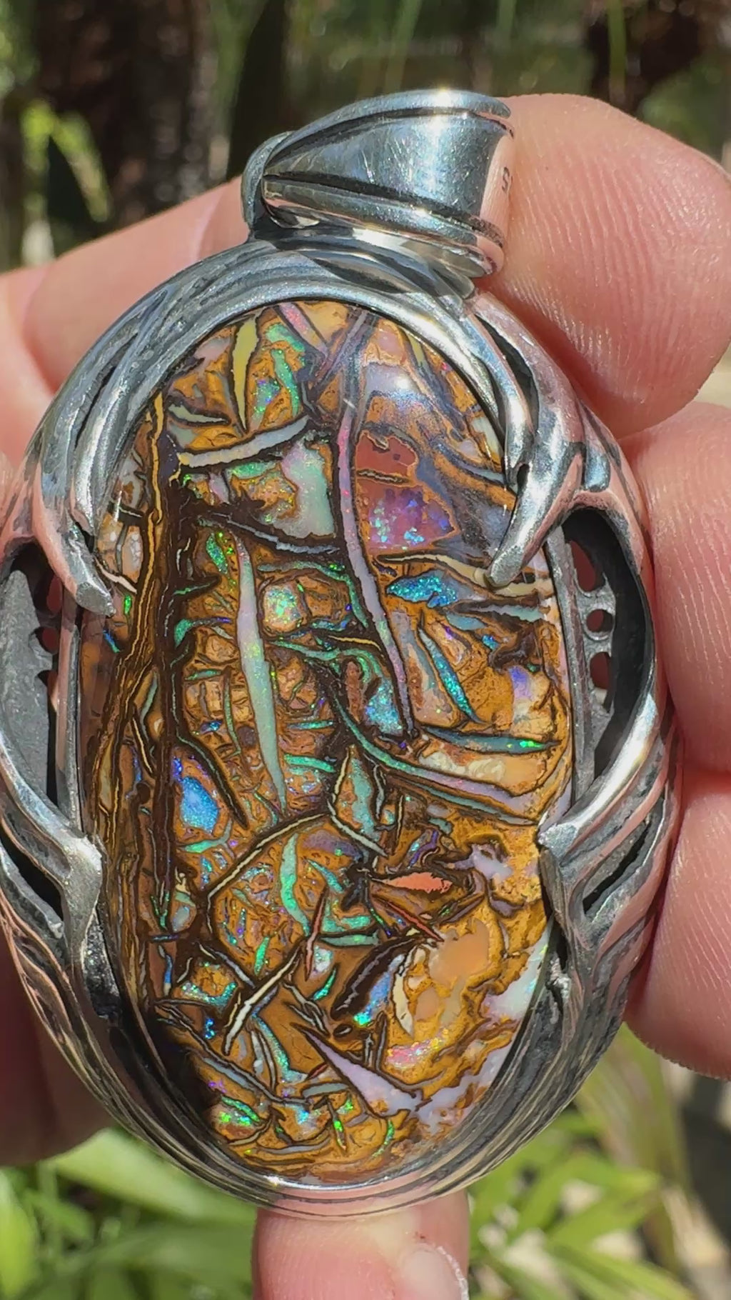 Tidal Rift Relic Australian Boulder Opal Pendant