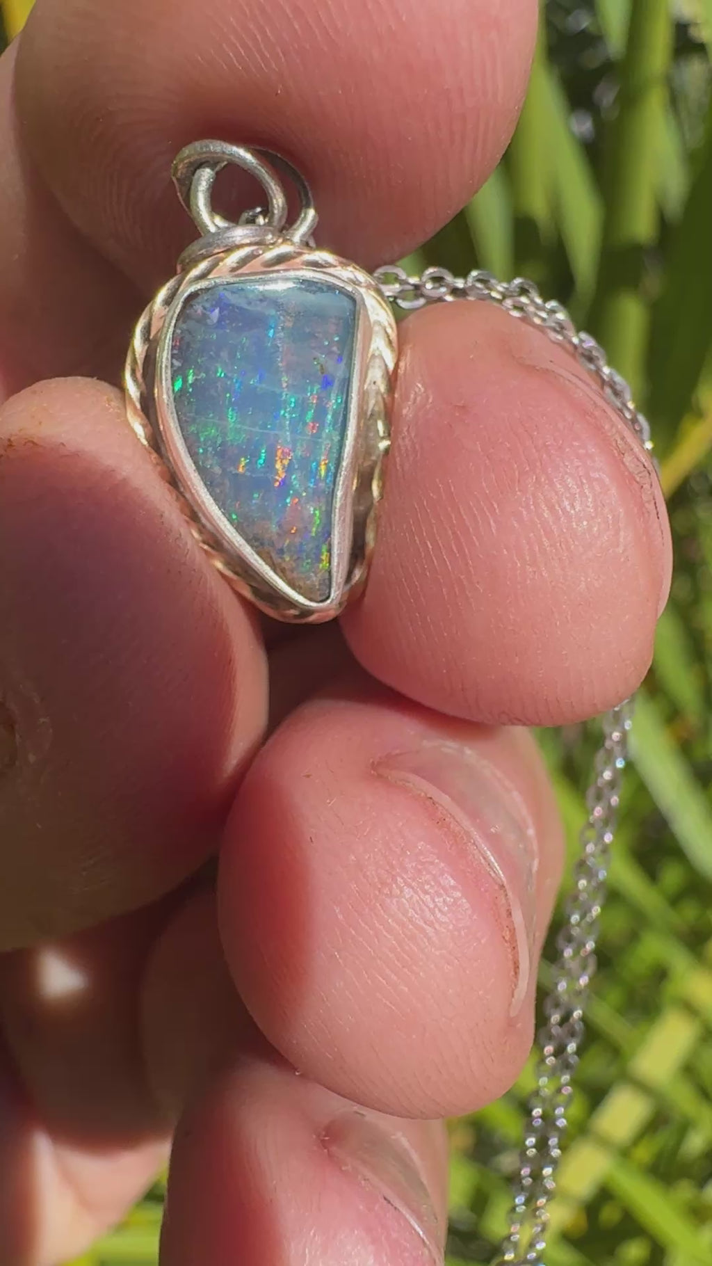 Collector's Ocean Fire Australian Boulder Opal Pendant