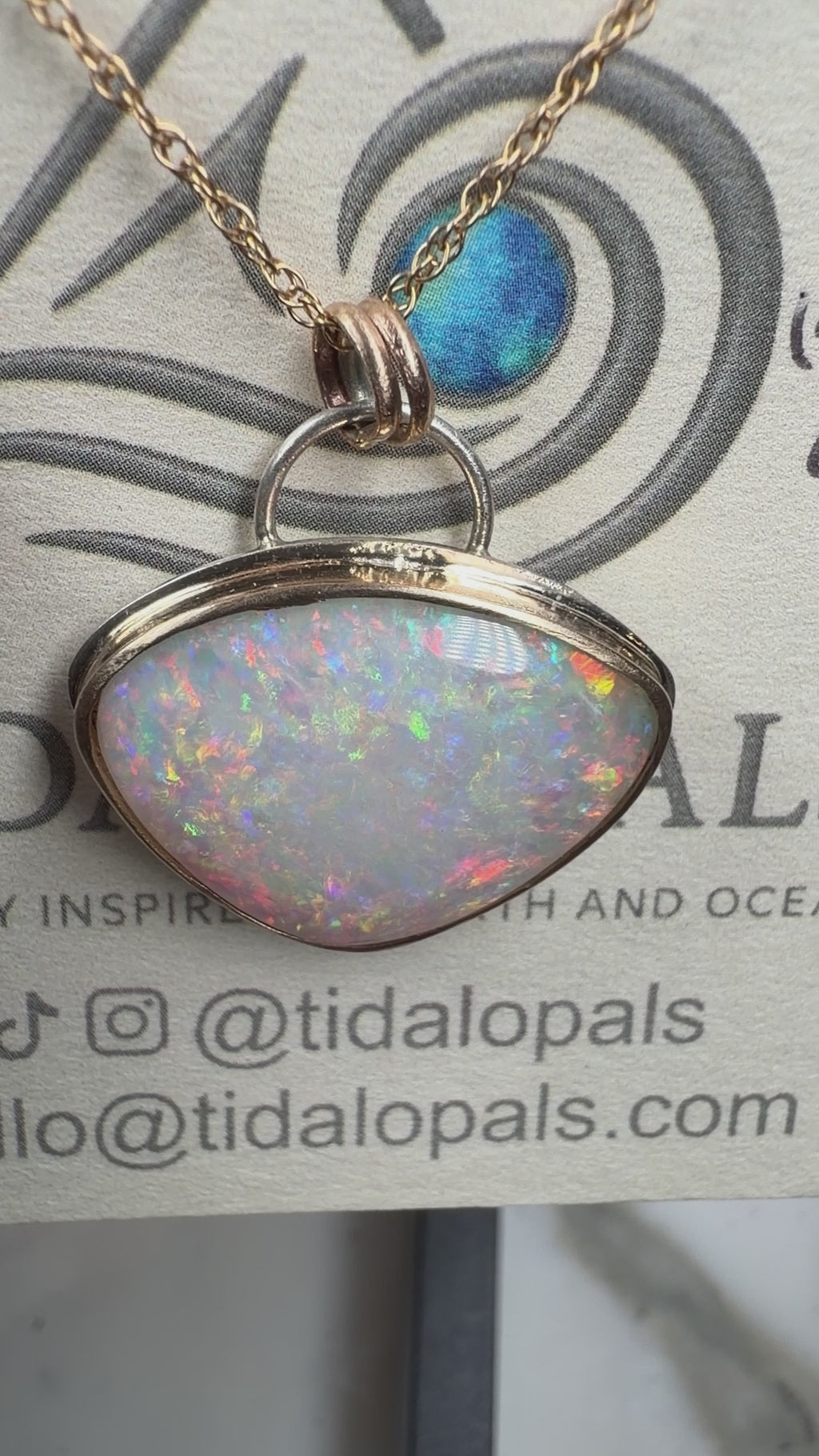 Prism Tide Relic Coober Pedy Crystal Opal Pendant