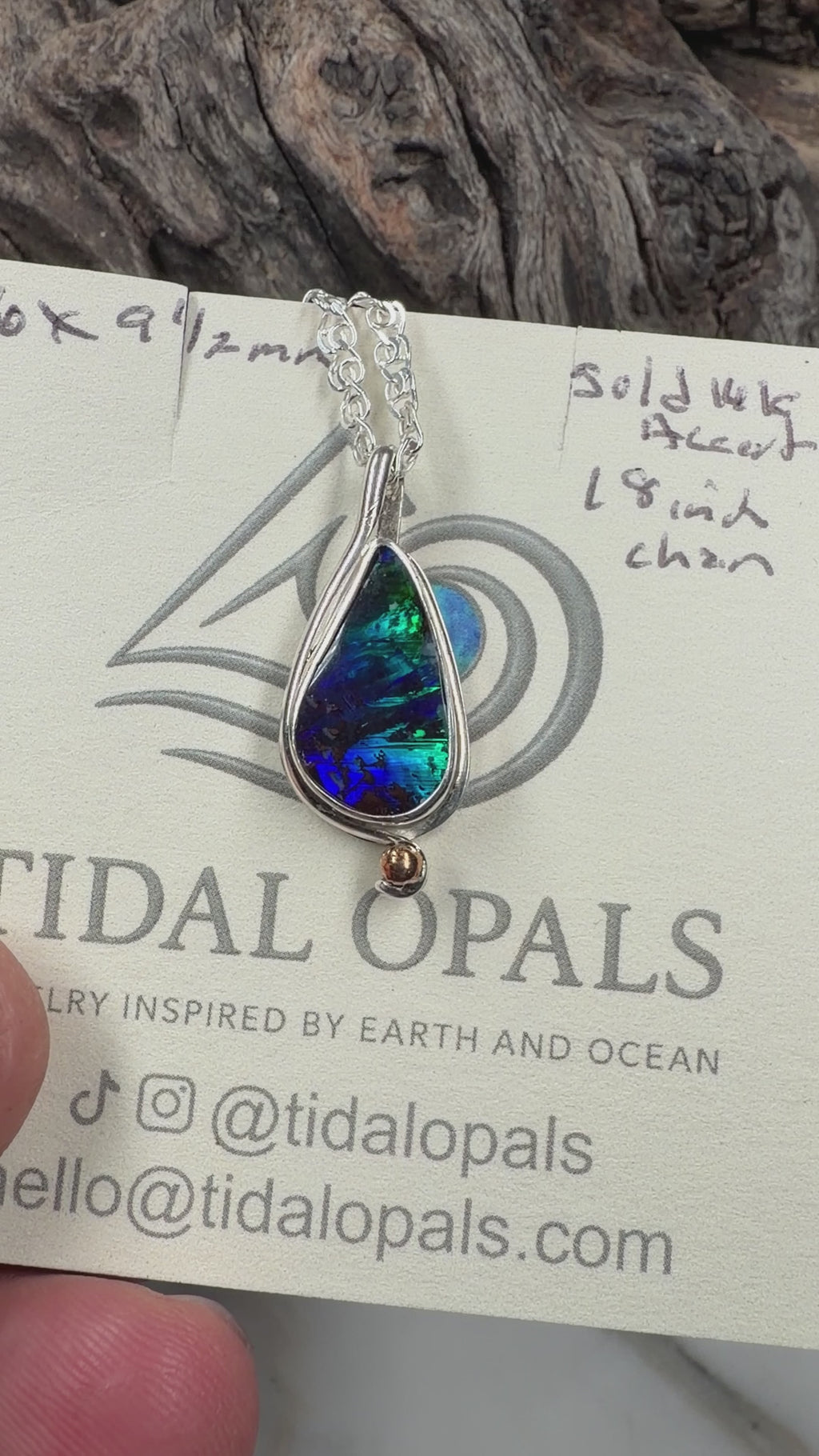 Electric Reef Australian Boulder Opal Pendant