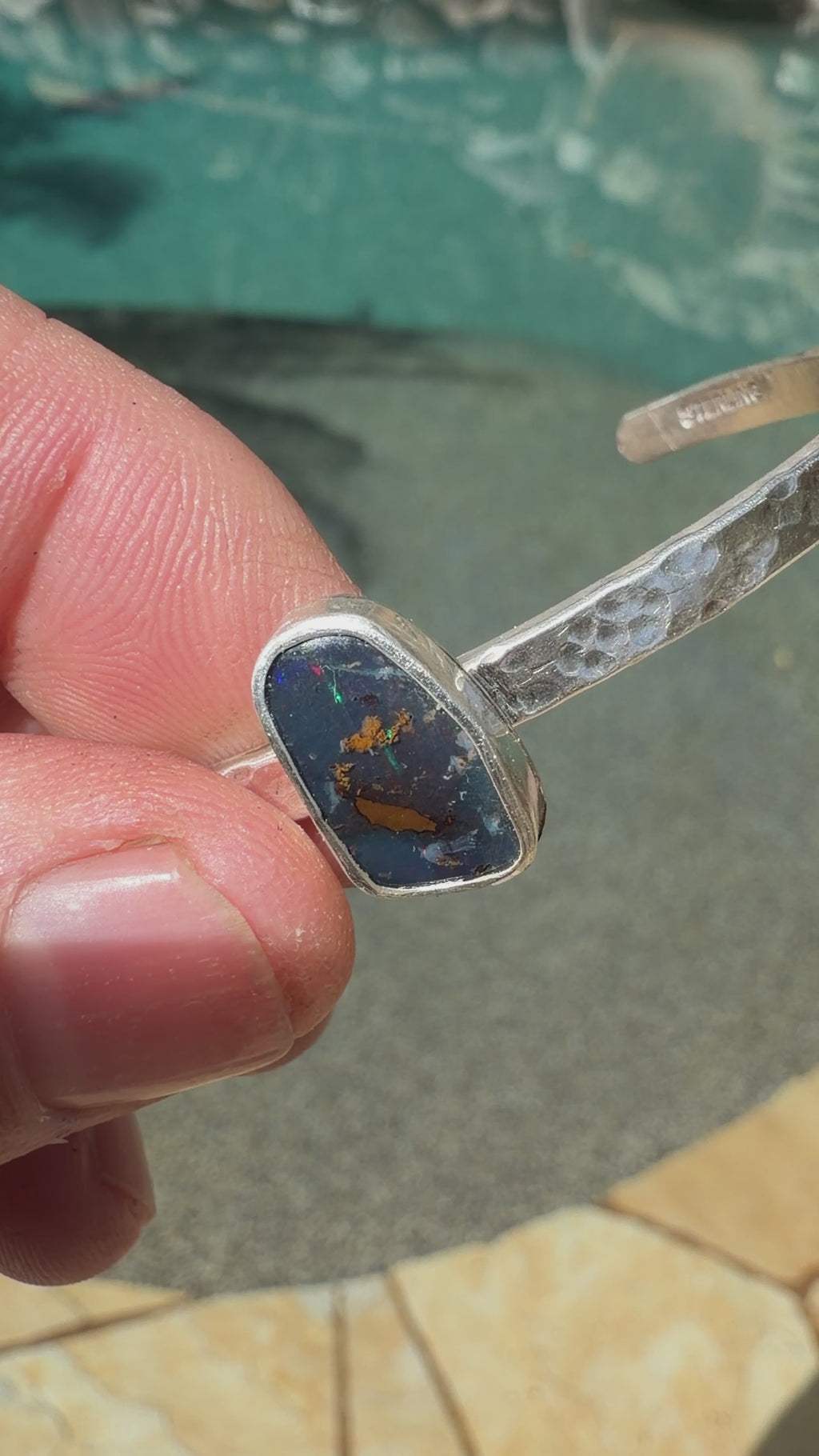 Neon Tide Boulder Opal Cuff Bracelet