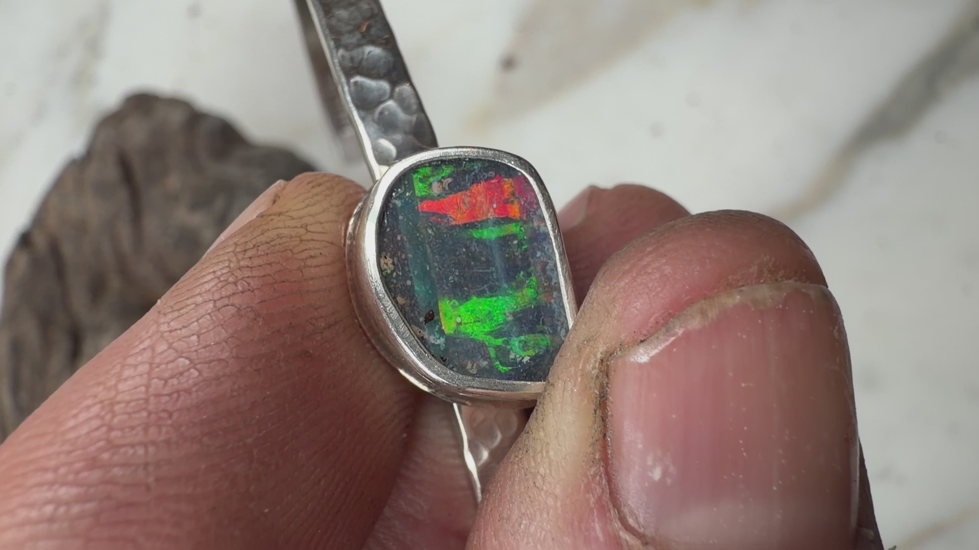 Riptide Australian Boulder Opal Cuff Bracelet