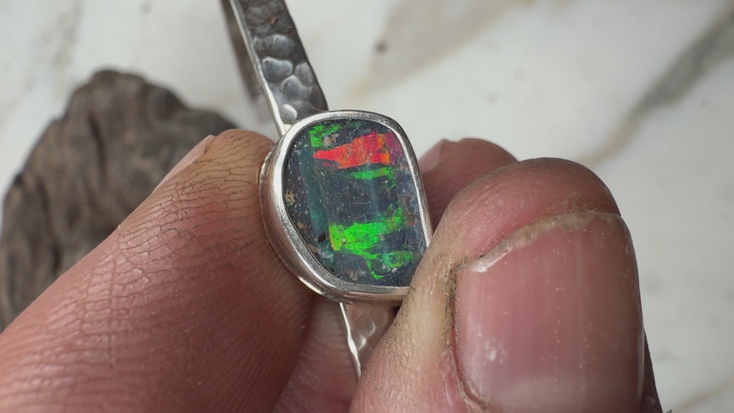 Riptide Australian Boulder Opal Cuff Bracelet