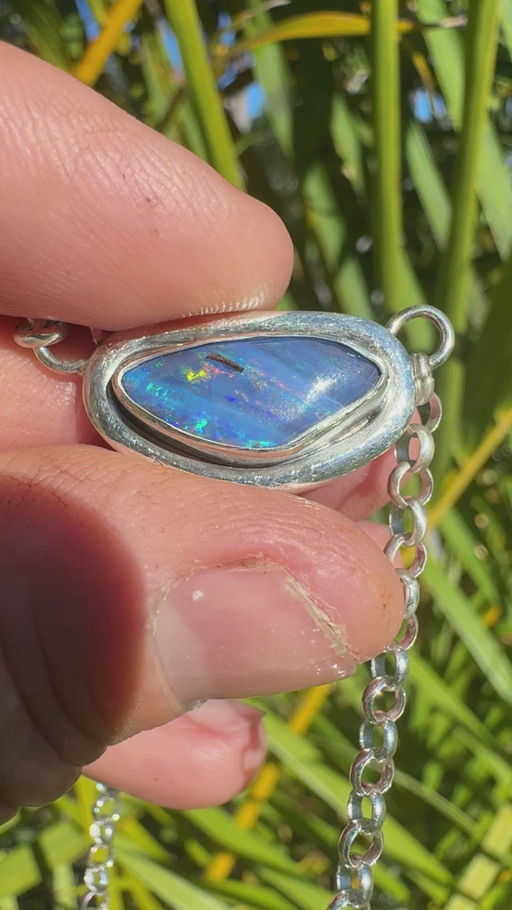 Ocean Ember Australian Boulder Opal Pendant