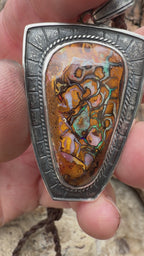 Leviathan’s Map | Australian Boulder Opal Pendant