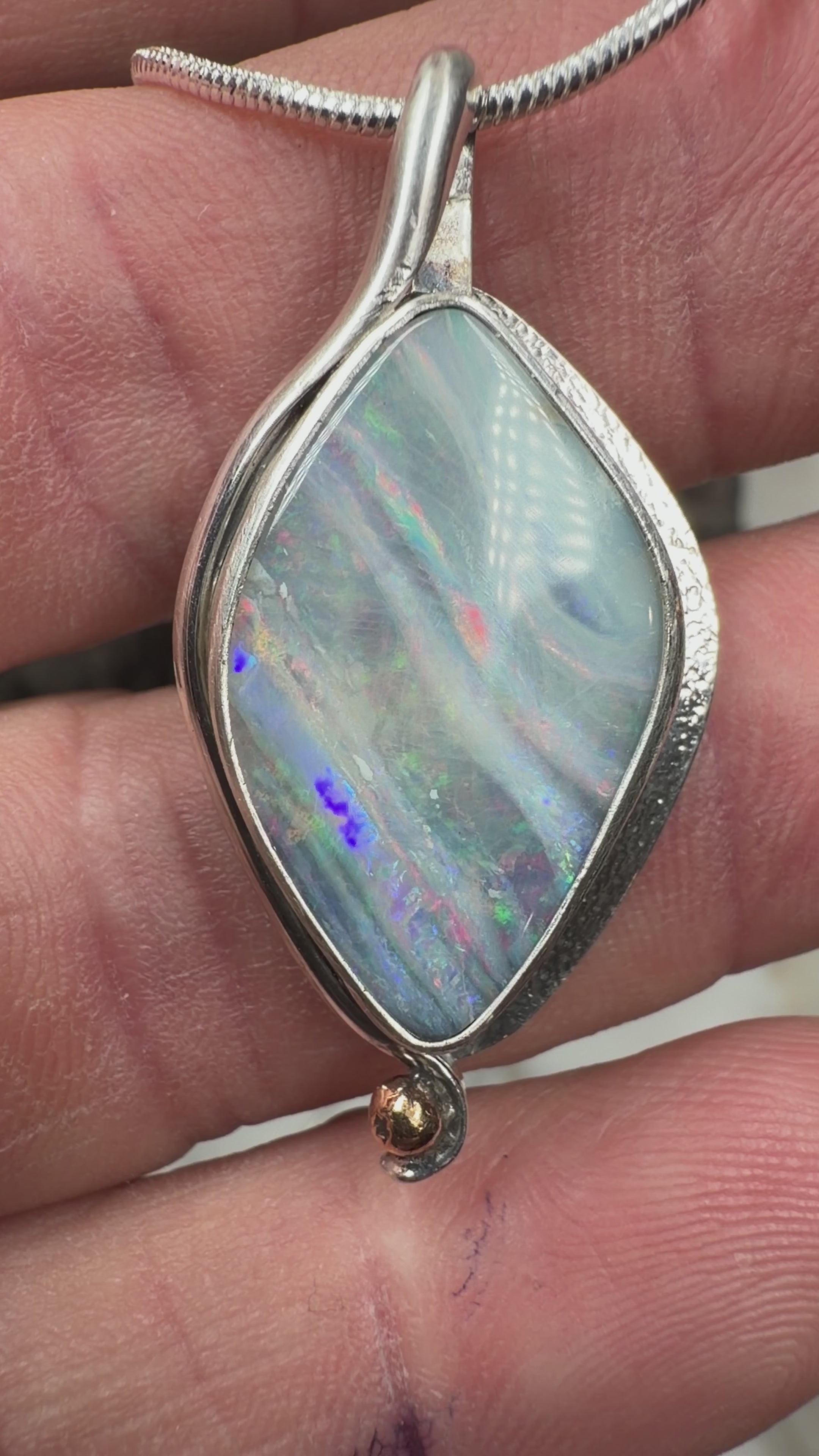 Ocean Veil Boulder Opal Pendant