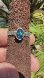 ELECTRIC LAGOON Australian Boulder Opal Ring