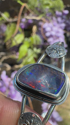 Pacific Ember Australian Opal Cuff with Sand Dollar Accents