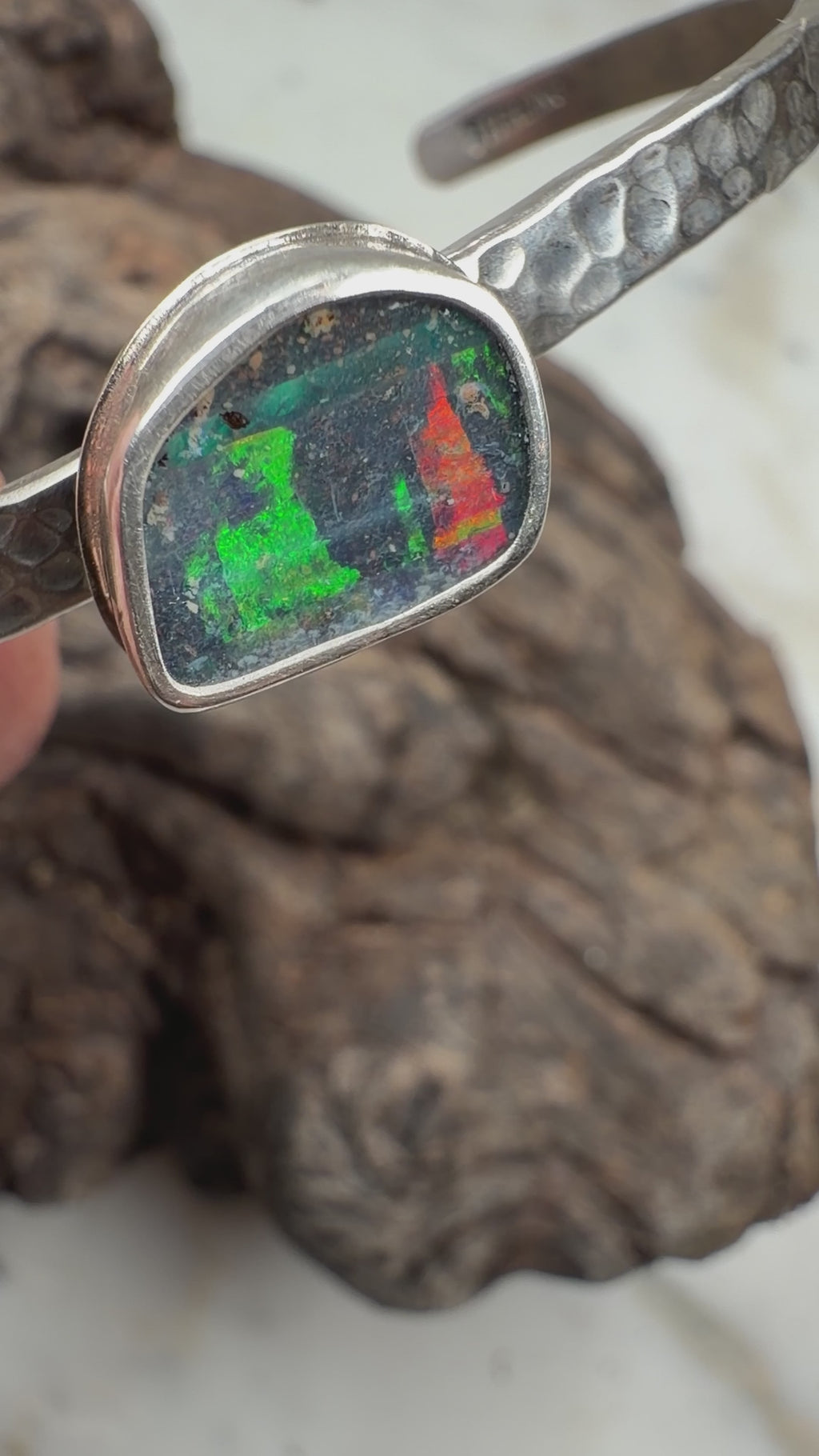 Riptide Australian Boulder Opal Cuff Bracelet
