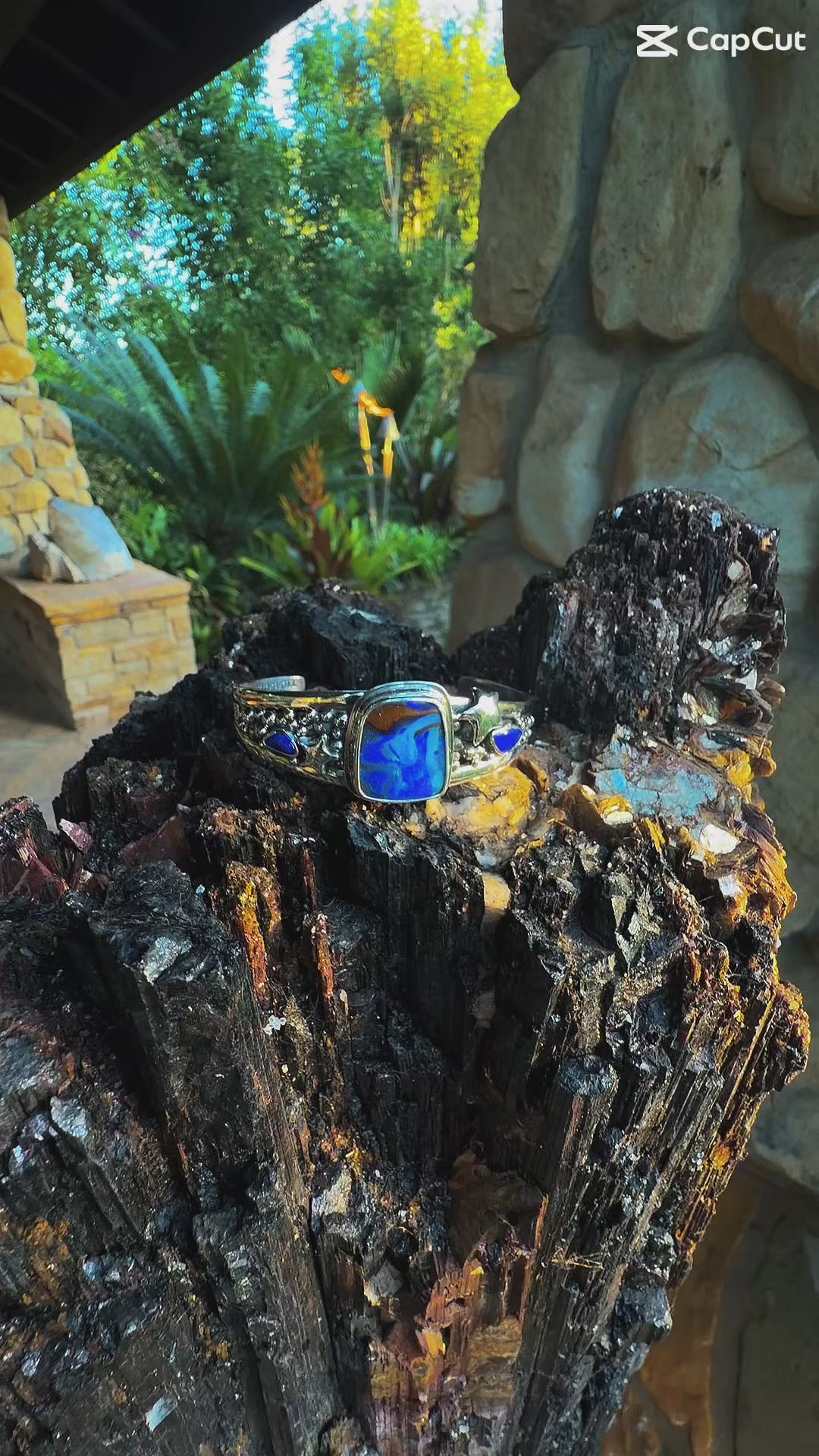 Lost Lagoon Australian Boulder Opal + Sterling Silver Cuff