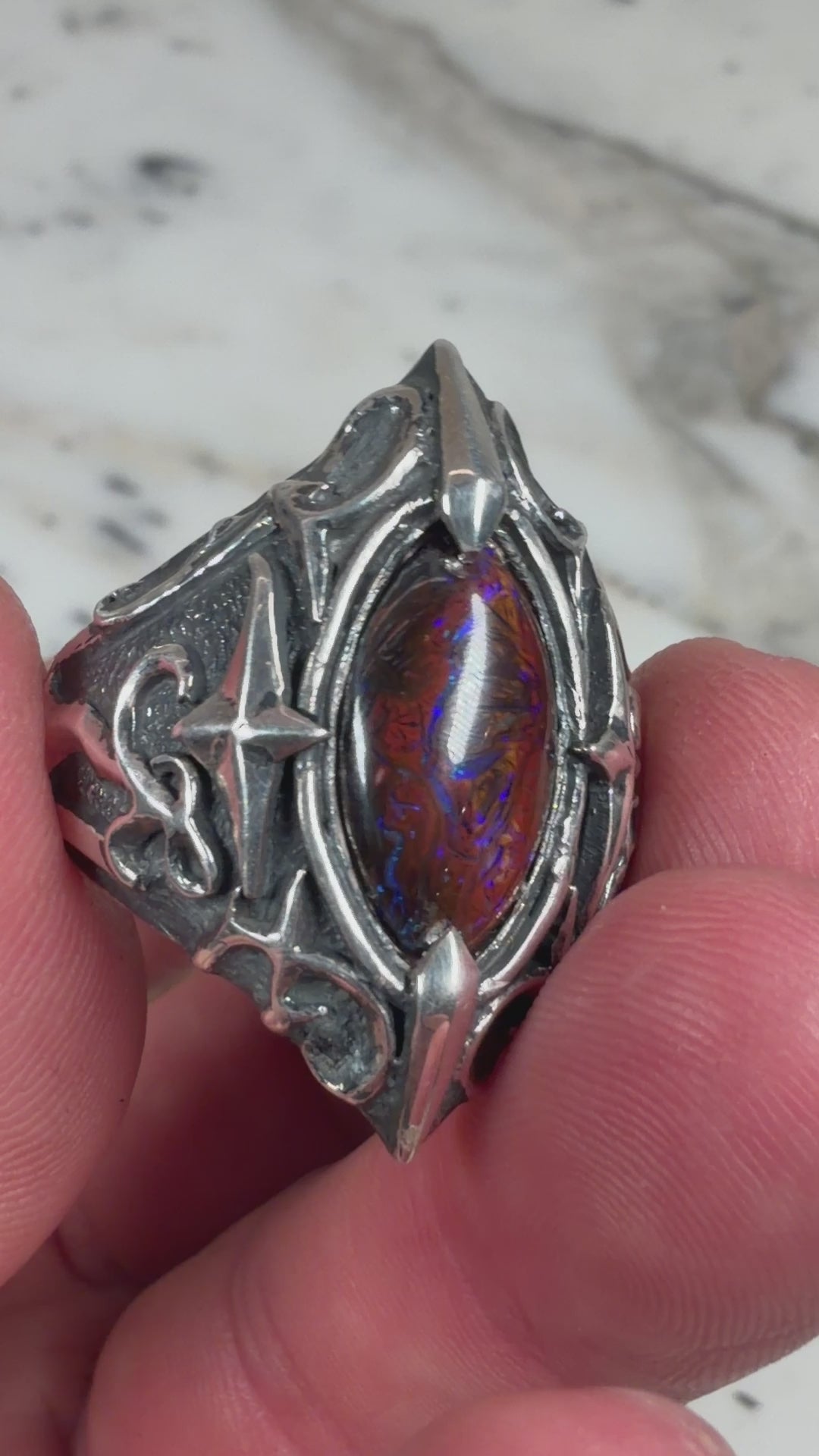 Guardian Relic Boulder Opal Ring — Size 10.5