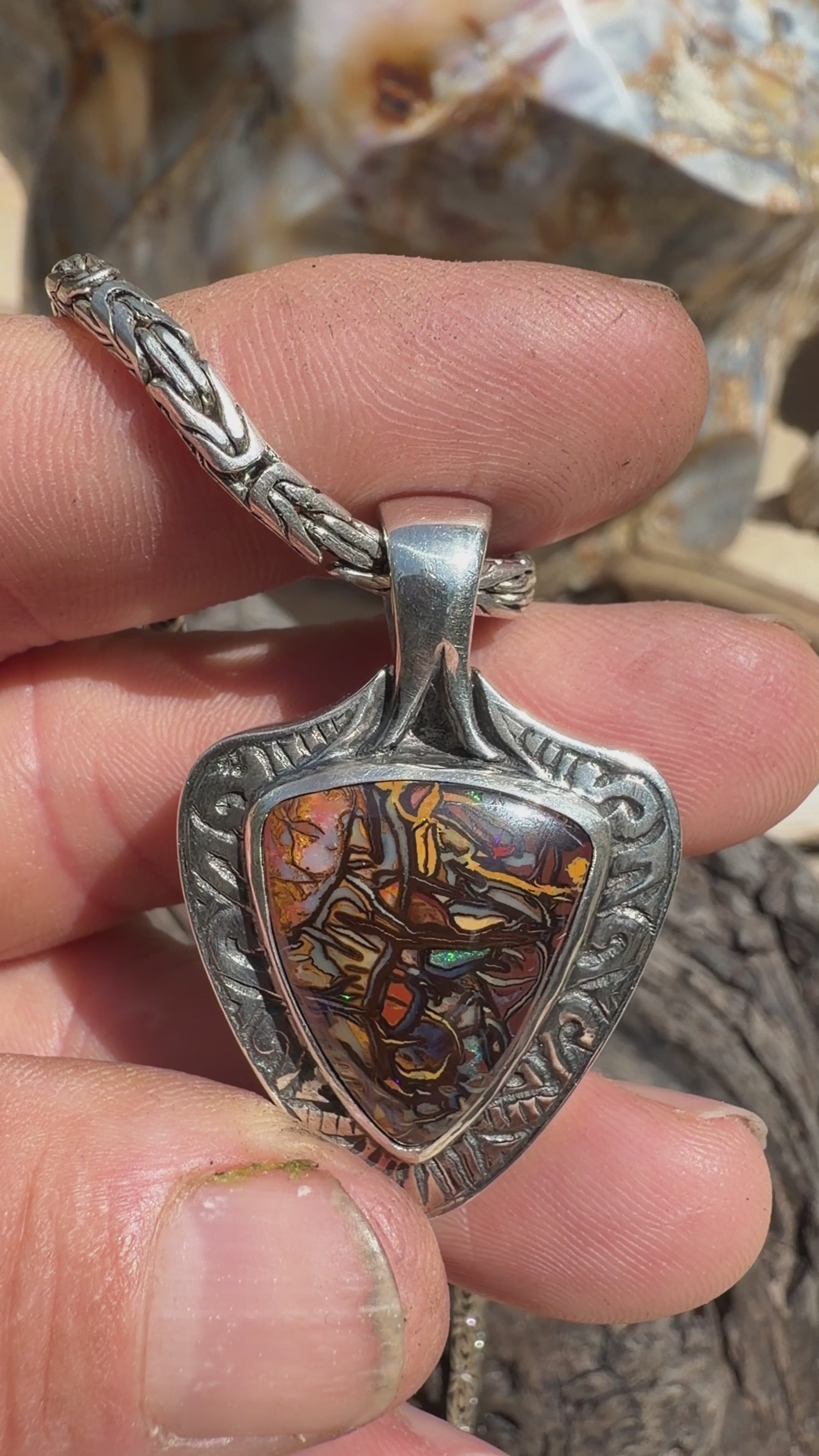 Shipwreck Relic Boulder Opal Pendant