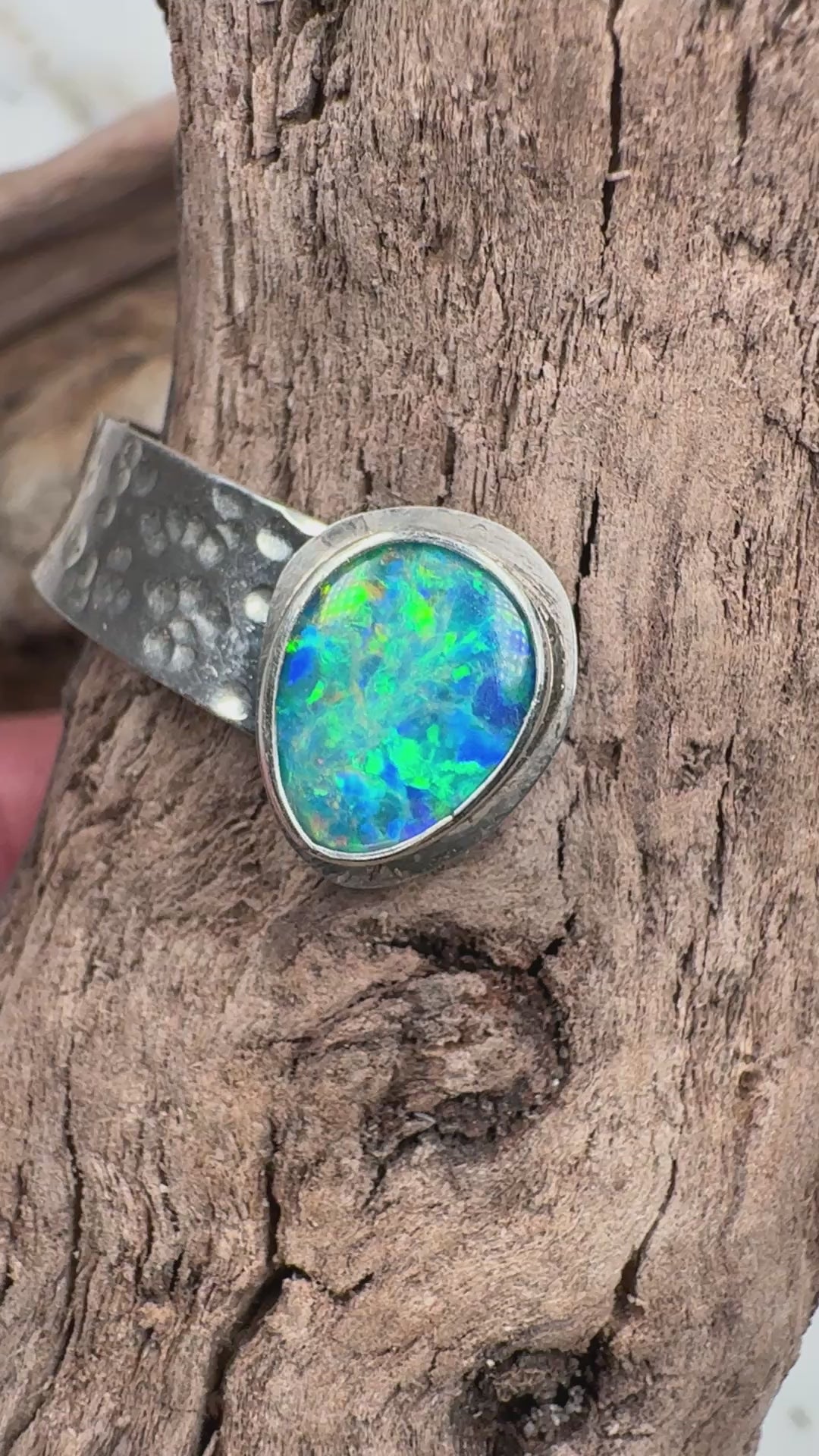 Ocean Sunrise Shell + Australian Opal Cuff Bracelet
