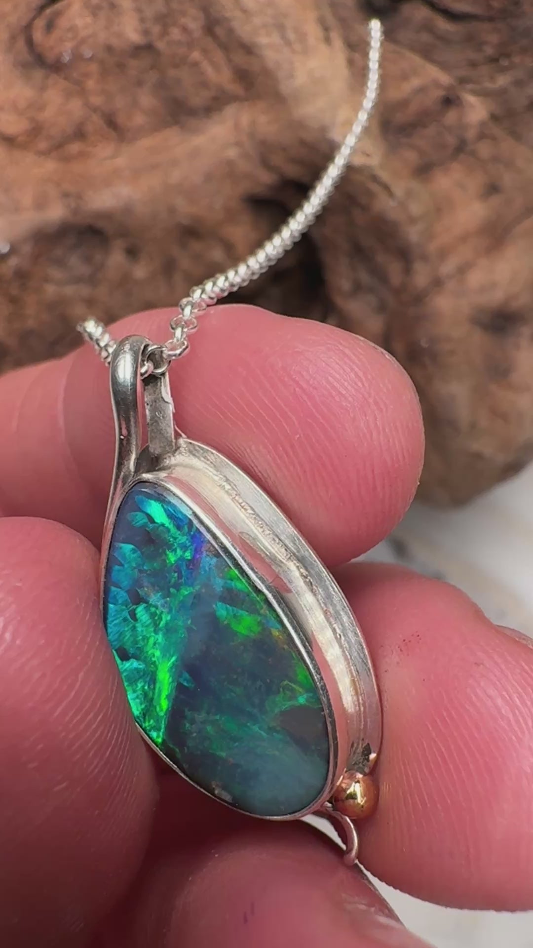 Shared Origin Soulmate Boulder Opal Pendant B